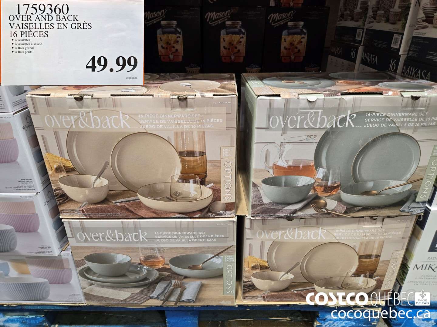 1759360 OVER AND BACK | VAISELLES EN GRES 16 PIECES  $49.99