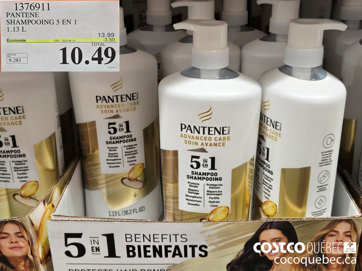 1376911 PANTENE SHAMPOOING 5 EN 1  ($3.50 INSTANT SAVINGS EXPIRES ON 2025-06-15) $10.49
