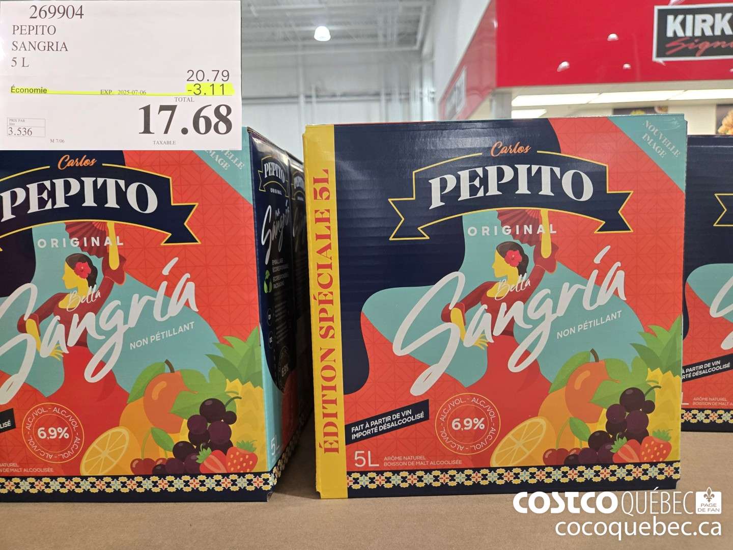 269904 PEPITO SANGRIA BOISSON ALCOOLISEE ($3.00 INSTANT SAVINGS EXPIRES ON 2025-07-06) $17.68
