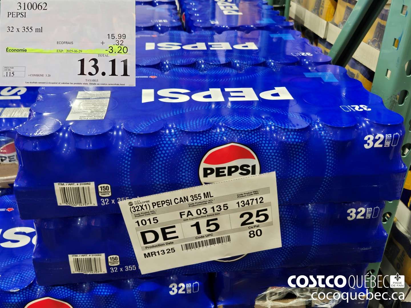 310062 PEPSI  ($3.20 INSTANT SAVINGS EXPIRES ON 2025-06-29) $13.11