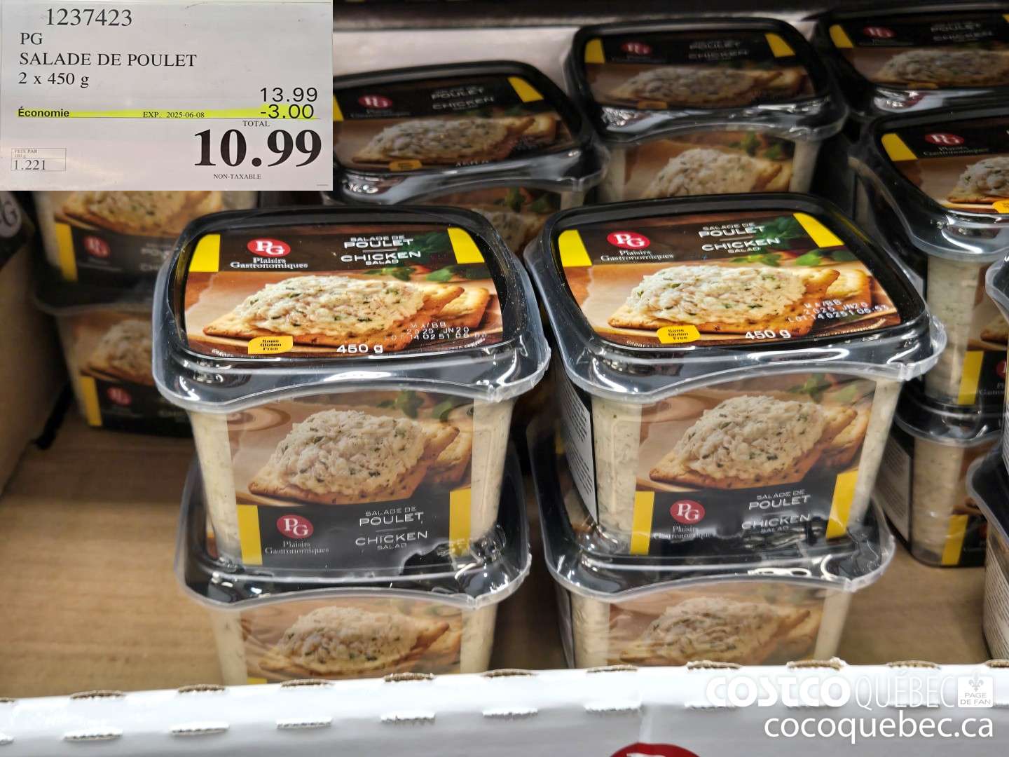 1237423 PG SALADE DE POULET 2 x 450 g  ($3.00 INSTANT SAVINGS EXPIRES ON 2025-06-08) $10.99