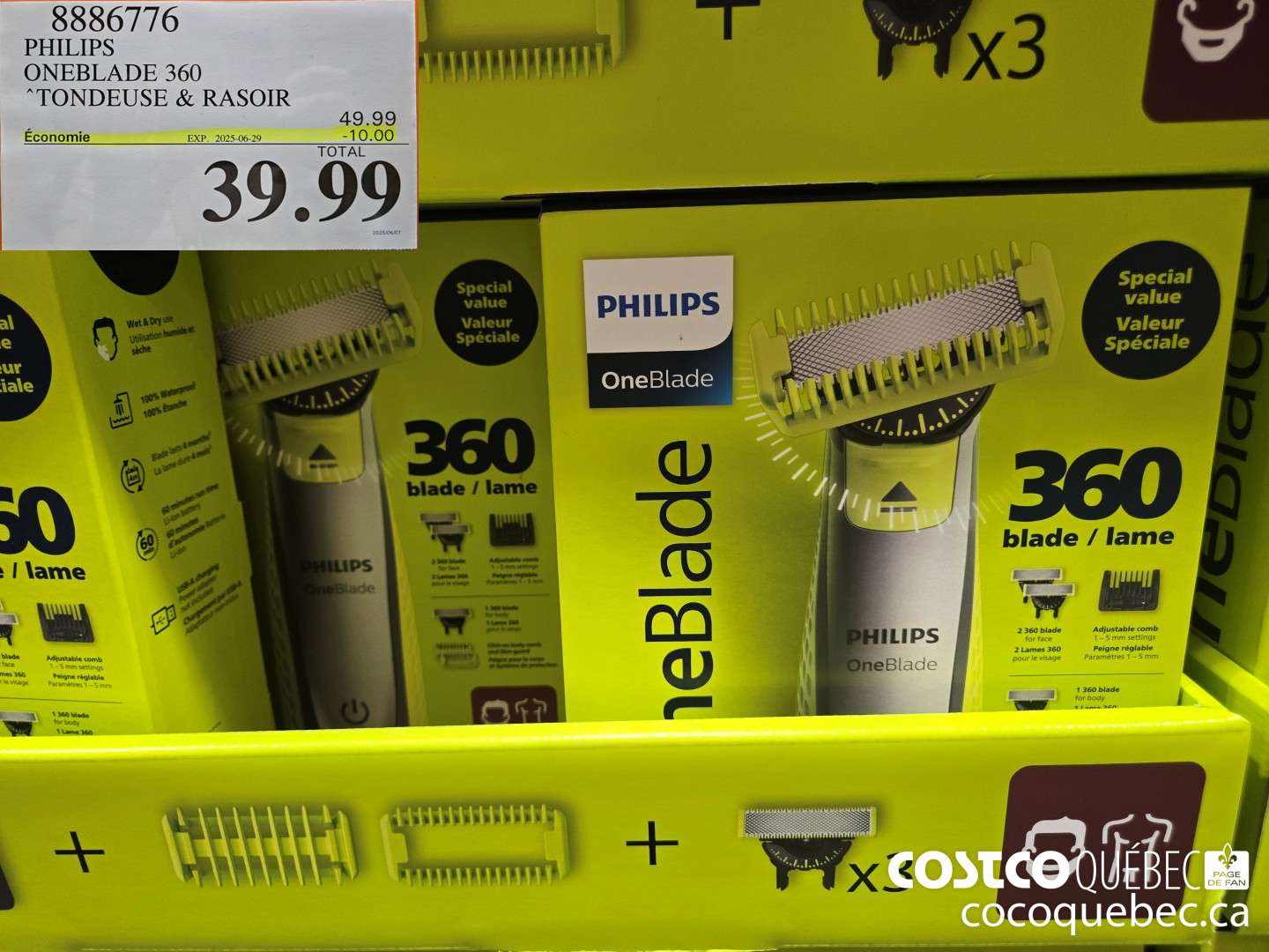 8886776 PHILIPS ONEBLADE 360 ‘TONDEUSE & RASOIR ($10.00 INSTANT SAVINGS EXPIRES ON 2025-06-29) $39.99