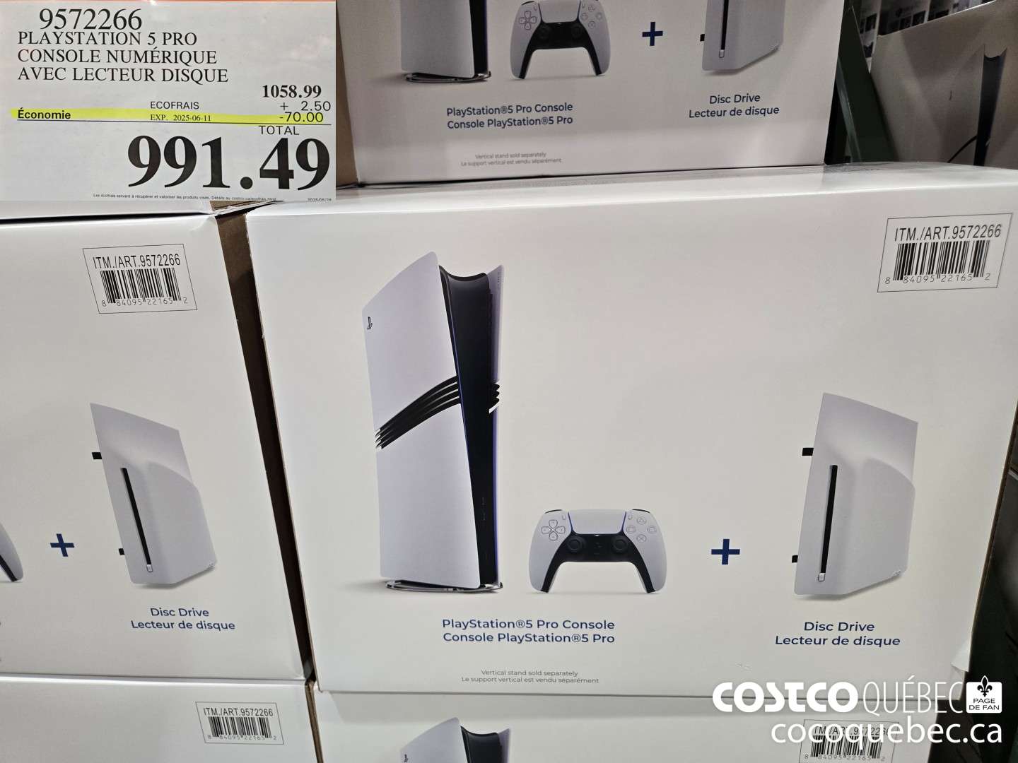 9572266 PLAYSTATION 5 PRO CONSOLE NUMERIQUE AVEC LECTEUR DISQUE  ($70.00 INSTANT SAVINGS EXPIRES ON 2025-06-11) $991.49