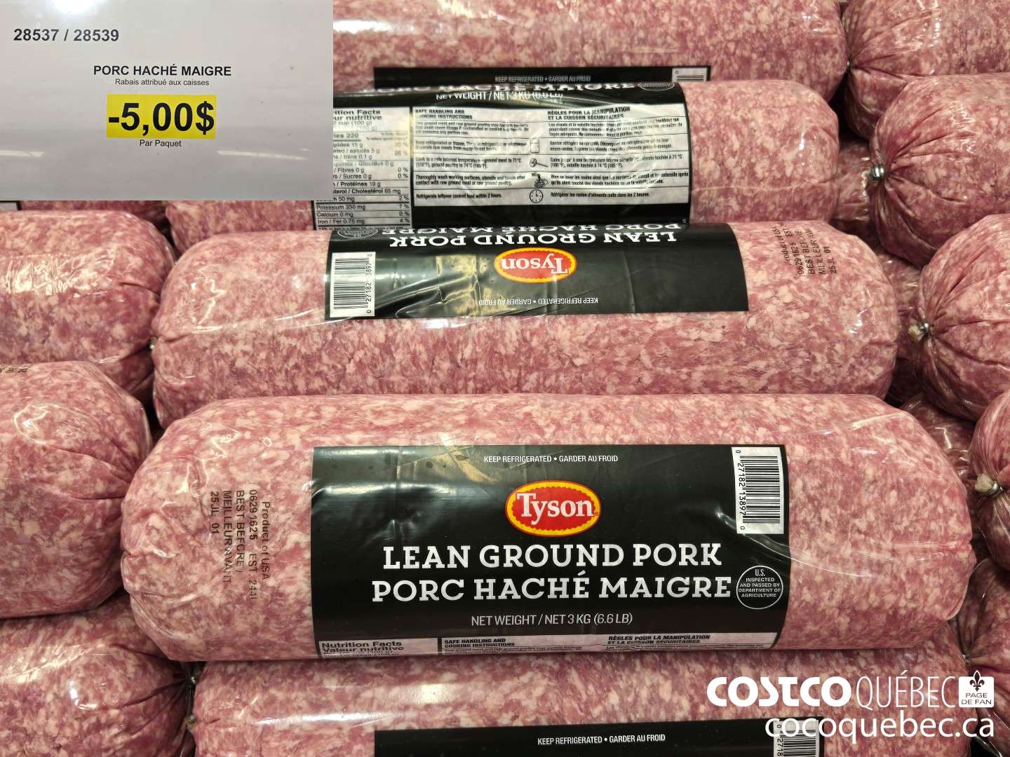 28537 PORC HACHE MAIGRE  ($5.00 INSTANT SAVINGS)