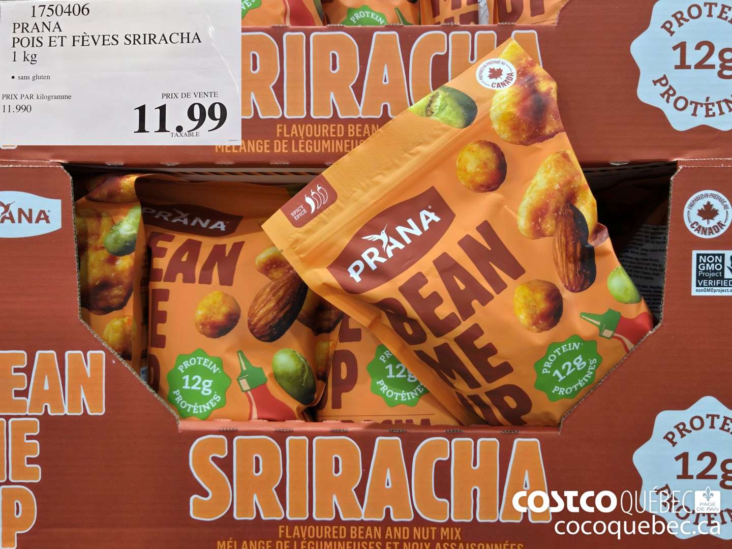 1750406 PRANA POIS ET FEVES SRIRACHA 1KG  $11.99