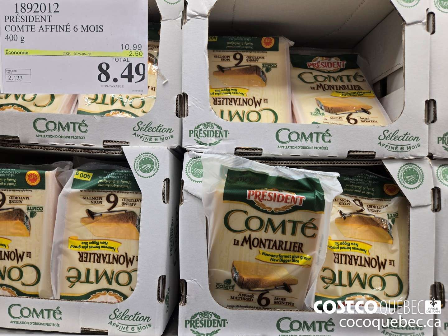 1892012 PRESIDENT COMTE AFFINE 6 MOIS 400 g  ($2.50 INSTANT SAVINGS EXPIRES ON 2025-06-29) $8.49