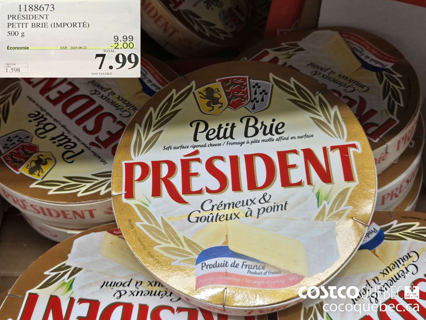 1188673 PRESIDENT PETITE BRIE ($2.00 INSTANT SAVINGS EXPIRES ON 2025-06-22) $7.99