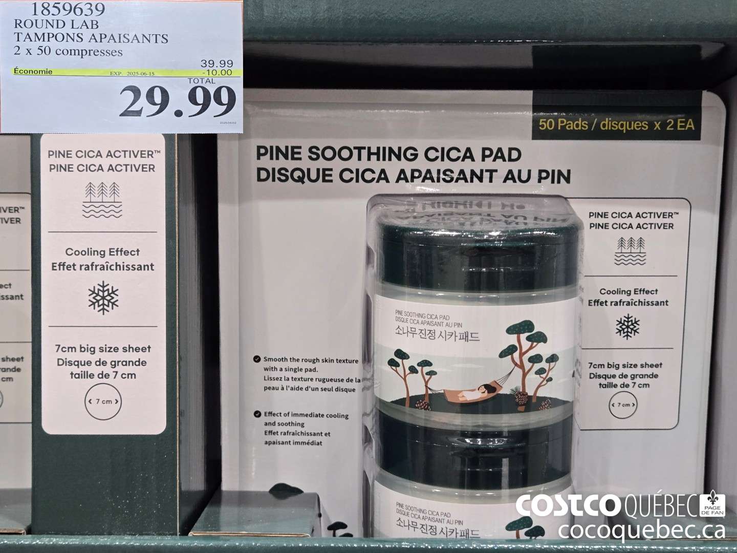 1859639 ROUND LAB TAMPONS APAISANTS 2 x 50 compresses  ($10.00 INSTANT SAVINGS EXPIRES ON 2025-06-15) $29.99