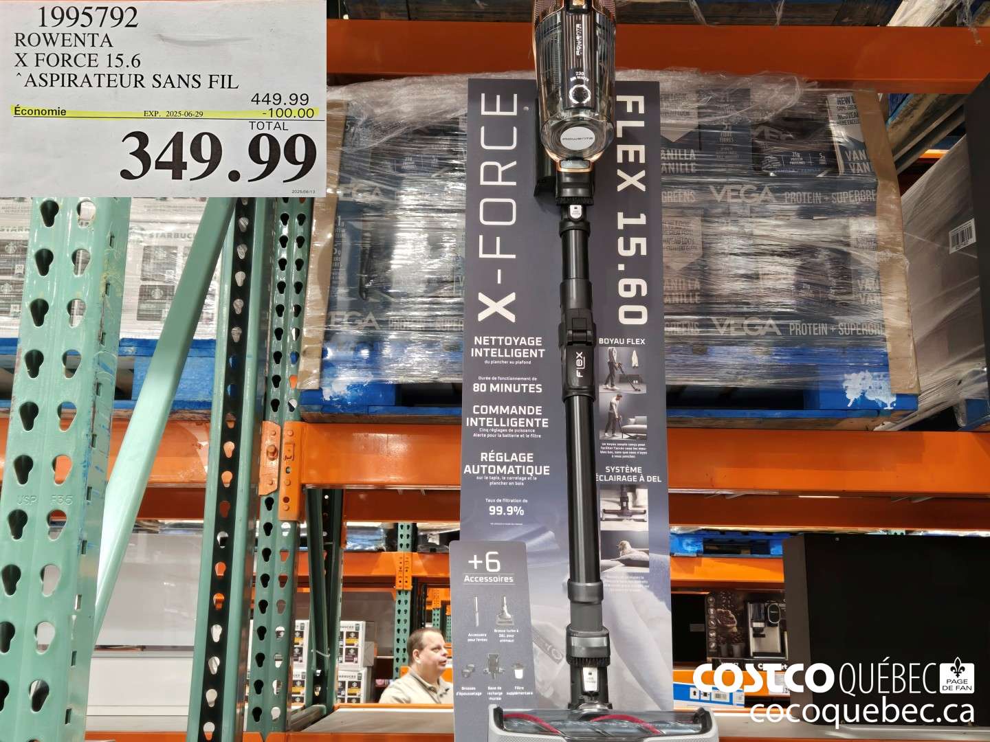 1995792 ROWENTA X FORCE 15.6 “ASPIRATEUR SANS FIL  ($100.00 INSTANT SAVINGS EXPIRES ON 2025-07-06) $349.99