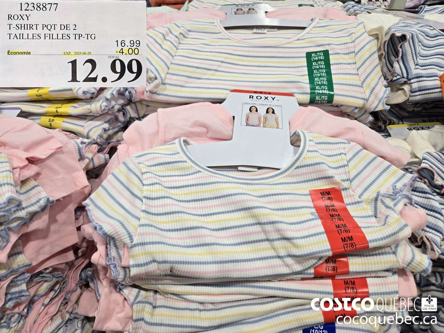 1238877 ROXY T-SHIRT PQT DE 2  ($4.00 INSTANT SAVINGS EXPIRES ON 2025-06-29) $12.99