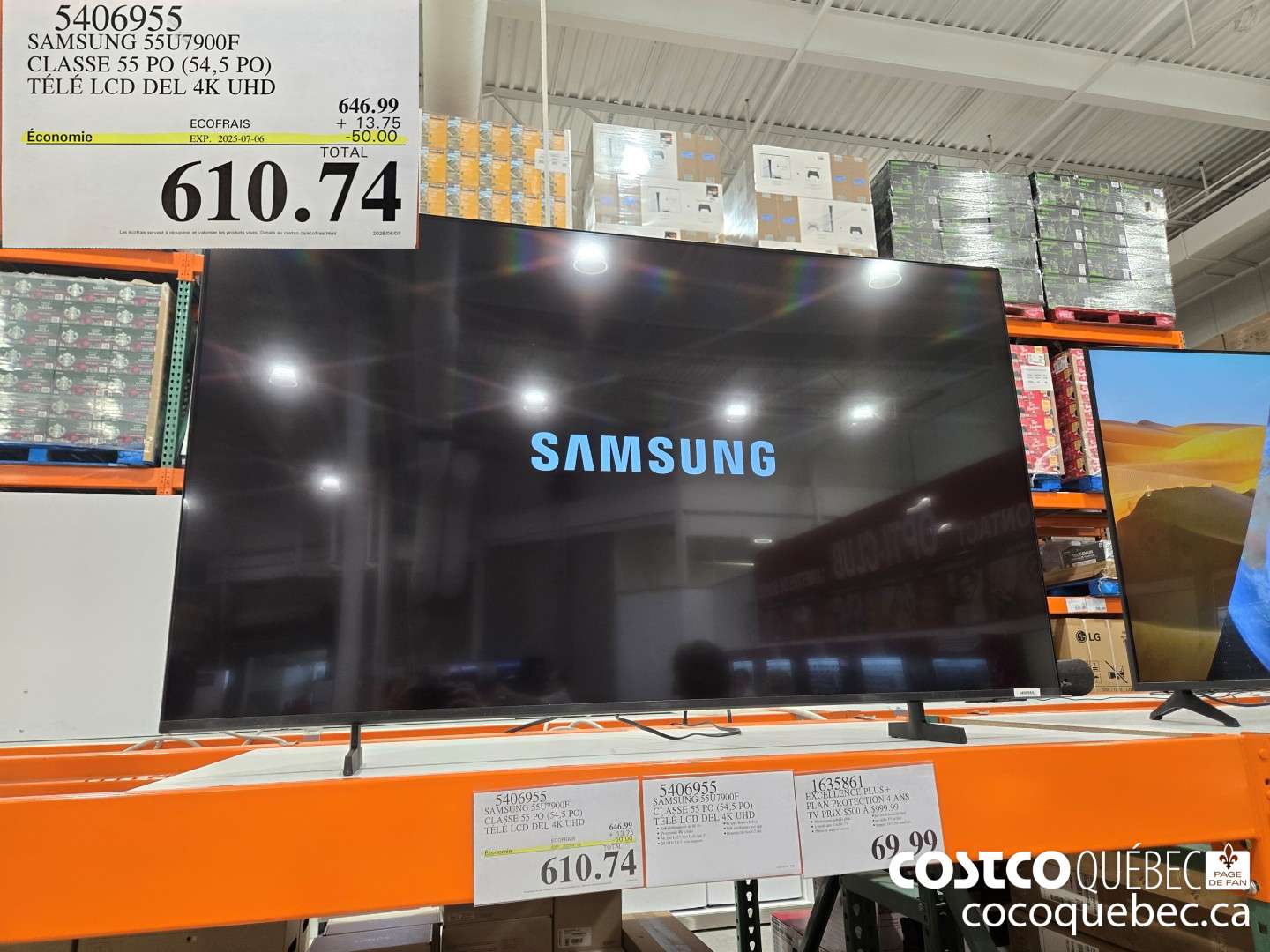 5406955 SAMSUNG 55U7900F CLASSE 55 PO (54,5 PO) TELE LCD DEL 4K UHD  ($50.00 INSTANT SAVINGS EXPIRES ON 2025-07-06) $610.74