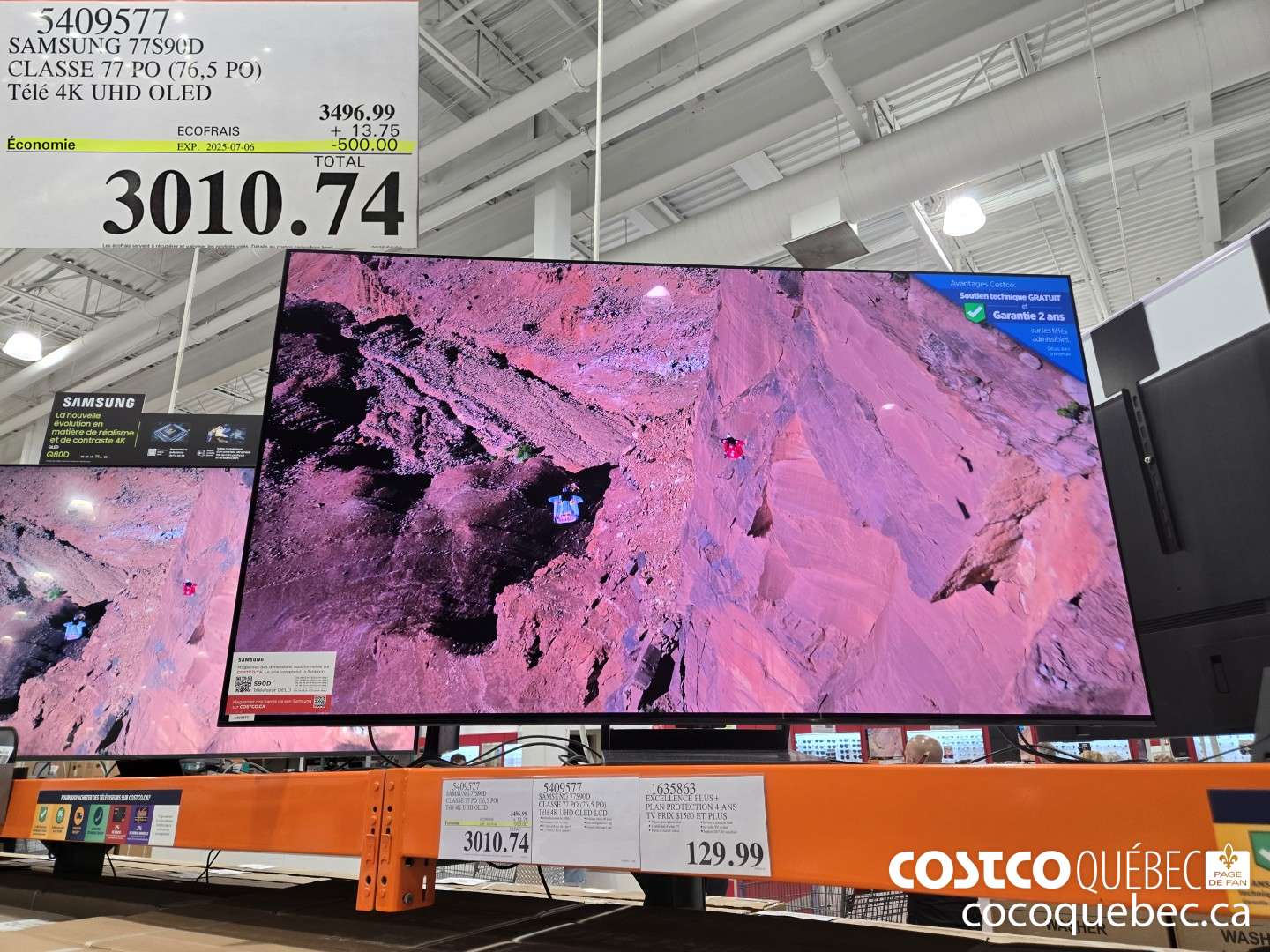 5409577 SAMSUNG 77S9CD CLASSE 77 PO (76,5 PO) Télé 4K UHD OLED  ($500.00 INSTANT SAVINGS EXPIRES ON 2025-07-06) $3010.74