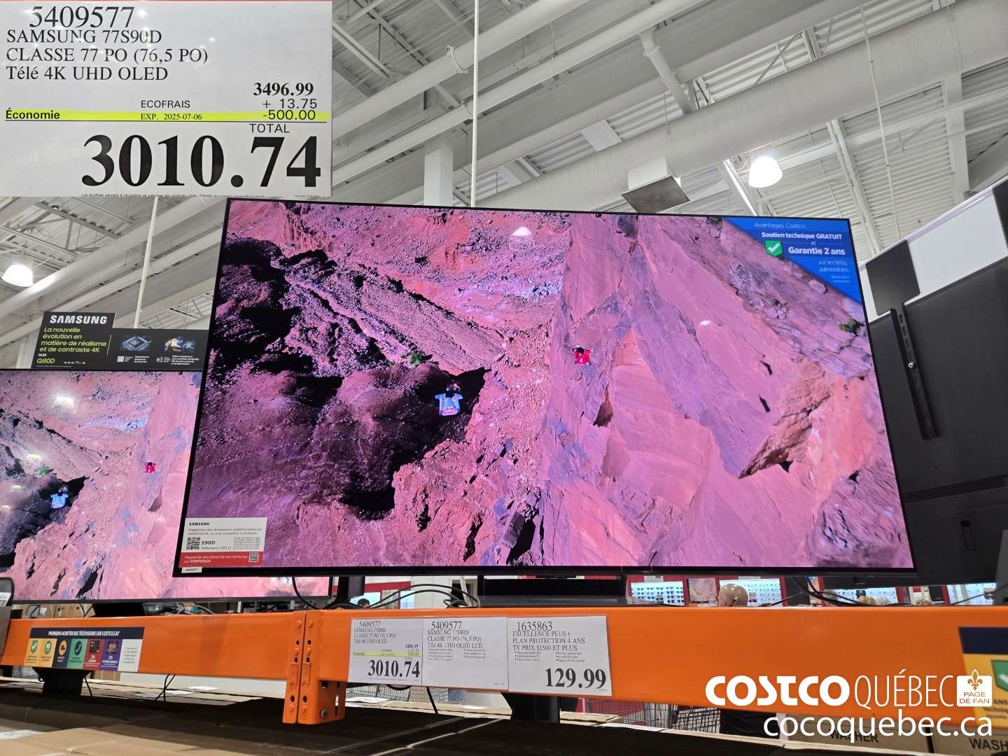 5409577 SAMSUNG 77S9CD CLASSE 77 PO (76,5 PO) Télé 4K UHD OLED  ($500.00 INSTANT SAVINGS EXPIRES ON 2025-07-06) $3010.74