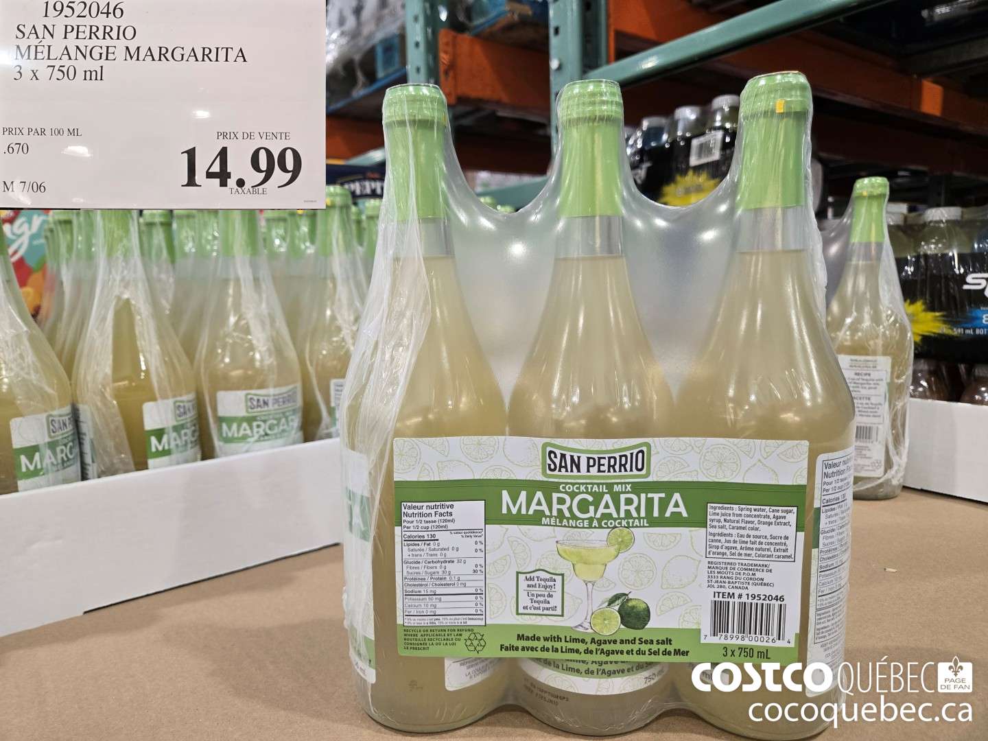 1952046 SAN PERRIO MELANGE MARGARITA 3 x 750 ml  $14.99