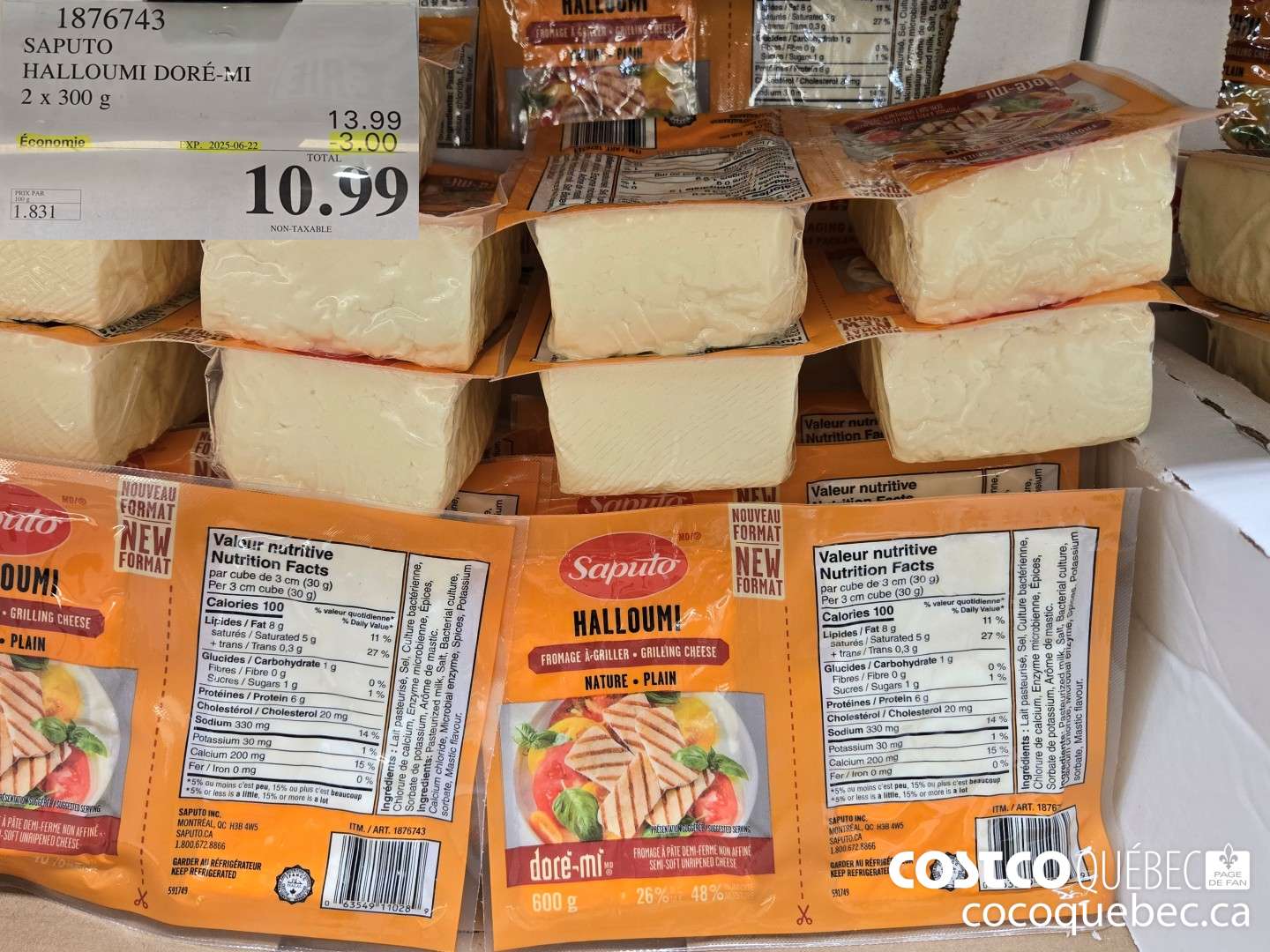 1876743 SAPUTO HALLOUMI NATURE 2 x 300 g  ($3.00 INSTANT SAVINGS EXPIRES ON 2025-06-22) $10.99