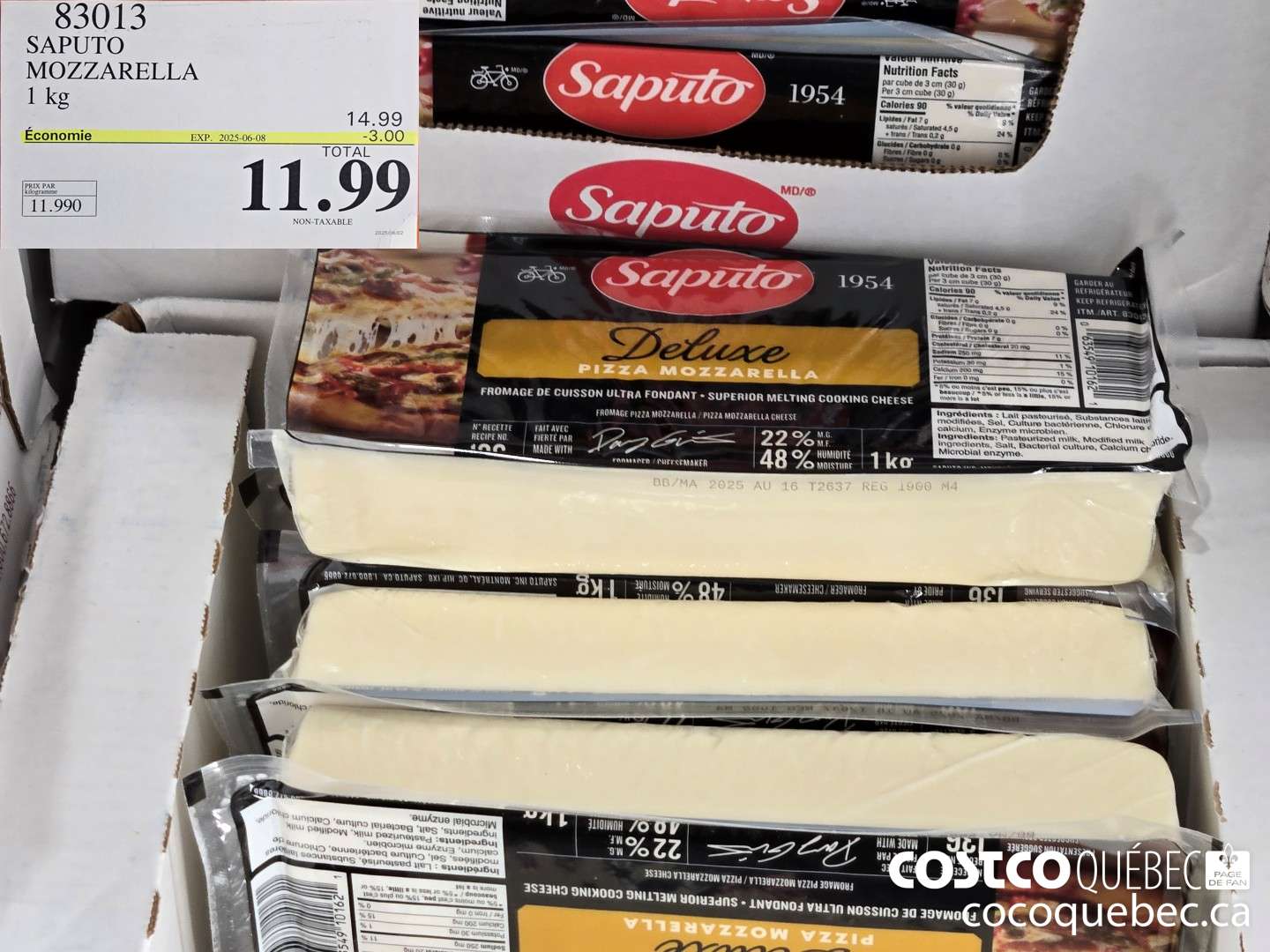 83013 SAPUTO MOZZARELLA  ($3.00 INSTANT SAVINGS EXPIRES ON 2025-06-08) $11.99
