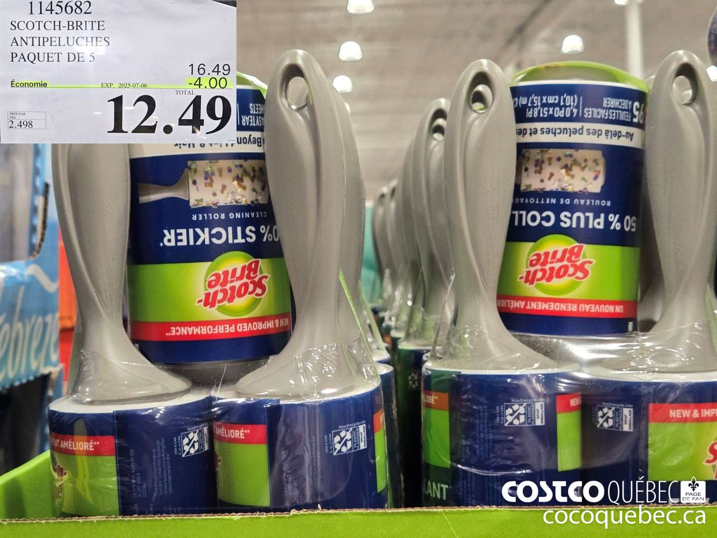 1145682 SCOTCH-BRITE ANTIPELUCHES PAQUET DE 5 ($4.00 INSTANT SAVINGS EXPIRES ON 2025-07-06) $12.49