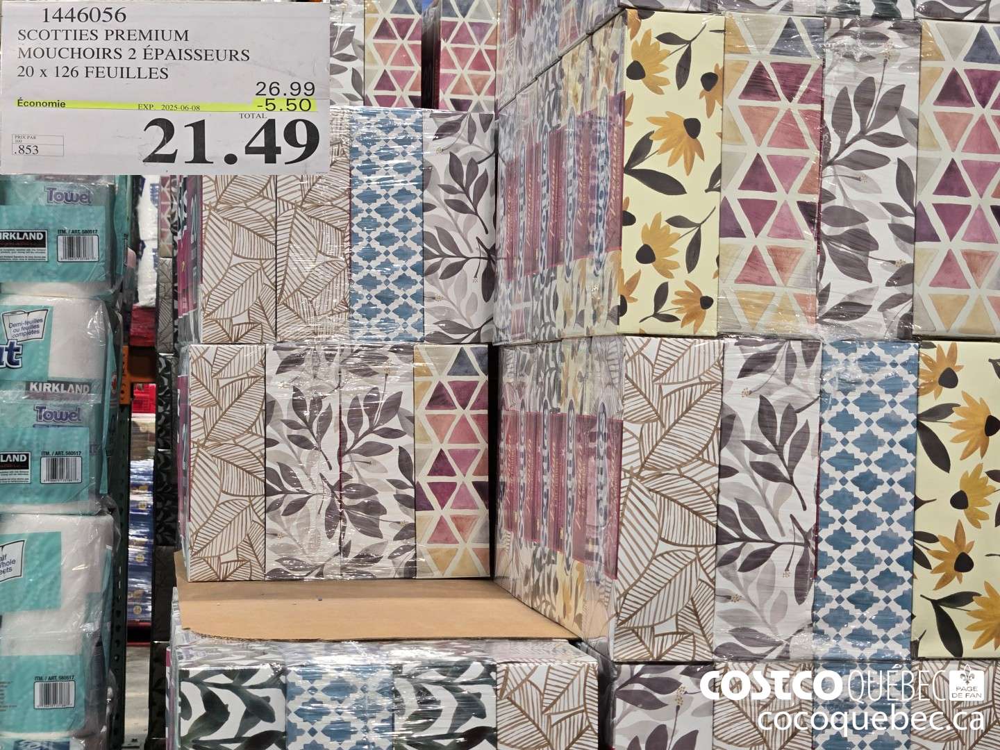 1446056 SCOTTIES PREMIUM MOUCHOIRS 2 EPAISSEURS 20 x 126 feuilles ($5.50 INSTANT SAVINGS EXPIRES ON 2025-06-08) $21.49