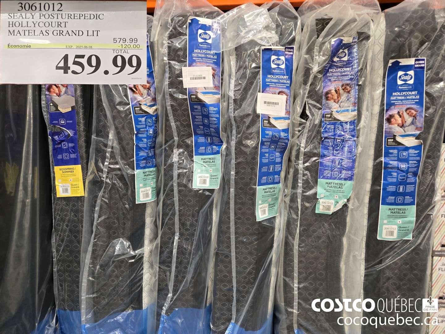 3061012 SEALY POSTUREPEDIC HOLLYCOURT MATELAS GRAND LIT  ($120.00 INSTANT SAVINGS EXPIRES ON 2025-06-08) $459.99