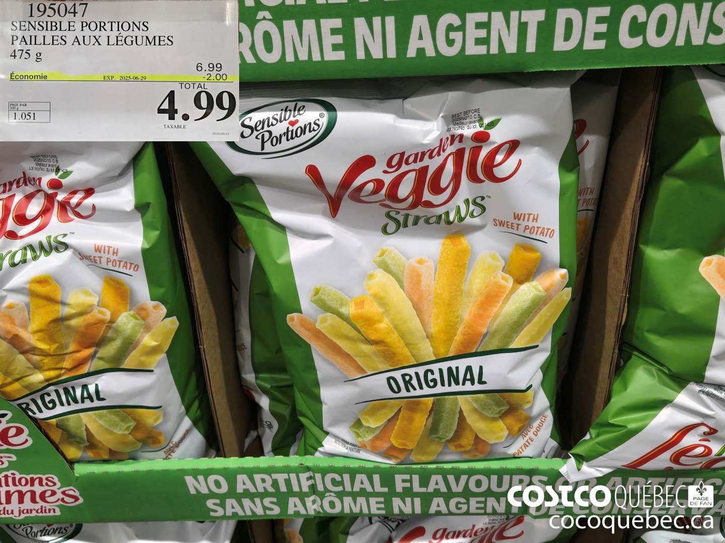 195047 SENSIBLE PORTIONS PAILLES AUX LEGUMES 475 g ($2.00 INSTANT SAVINGS EXPIRES ON 2025-06-29) $4.99