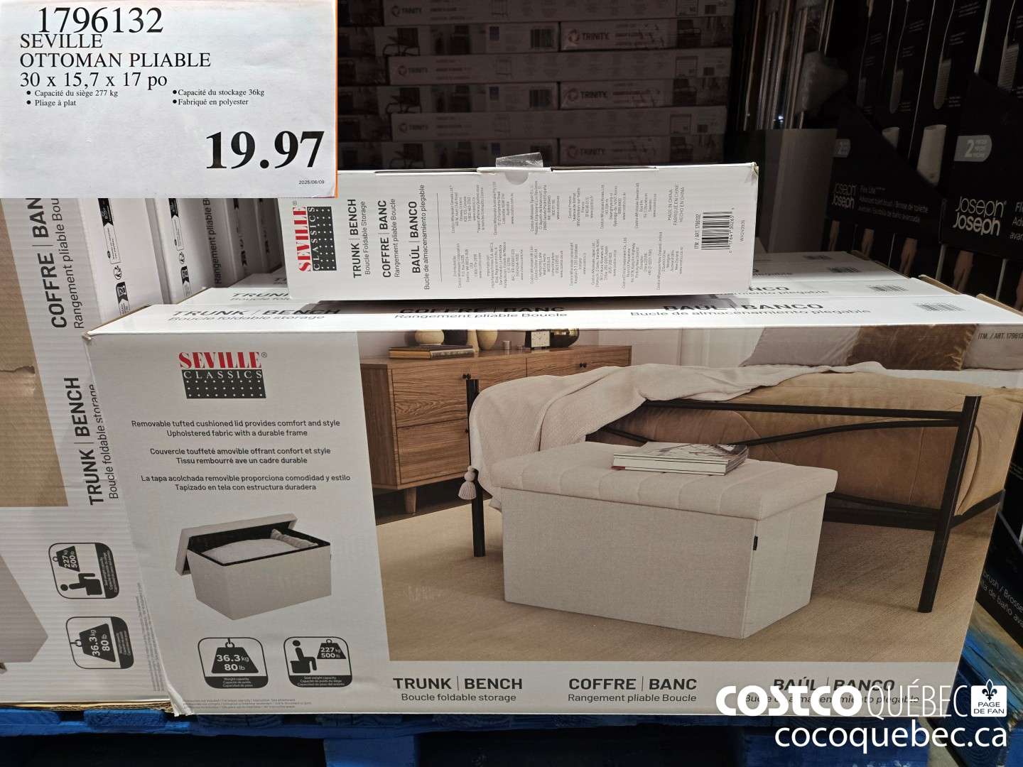 1796132 SEVILLE OTTOMAN PLIABLE 30 x 15,7 x 17  $19.97