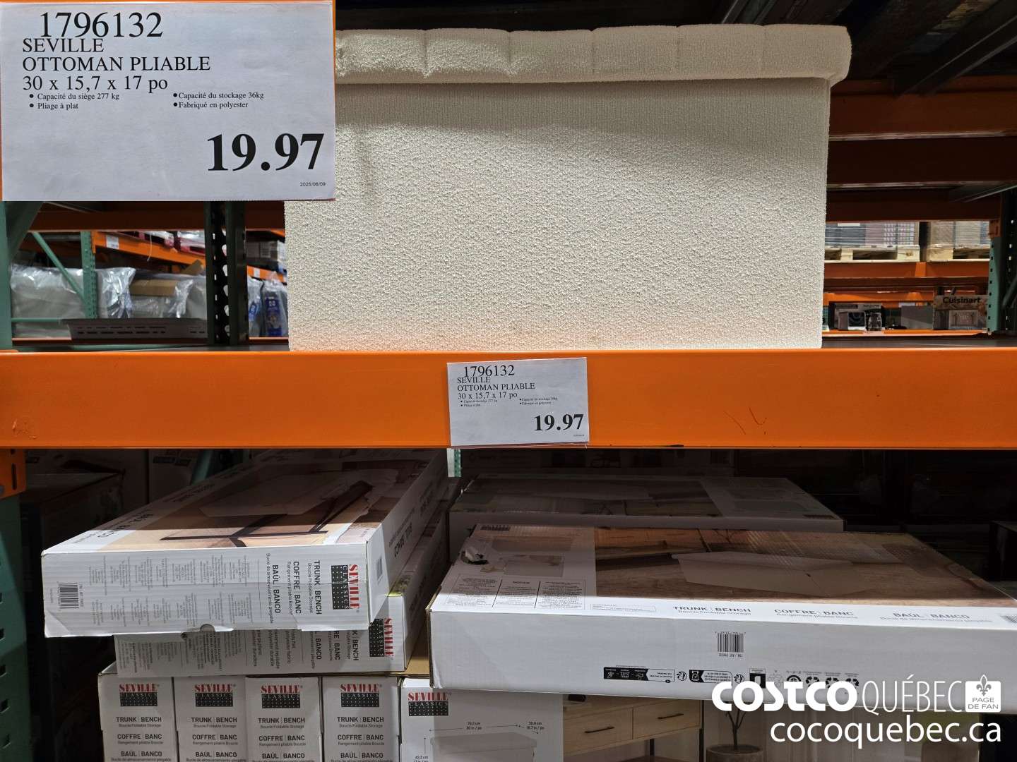 1796132 SEVILLE OTTOMAN PLIABLE 30 x 15,7 x 17  $19.97