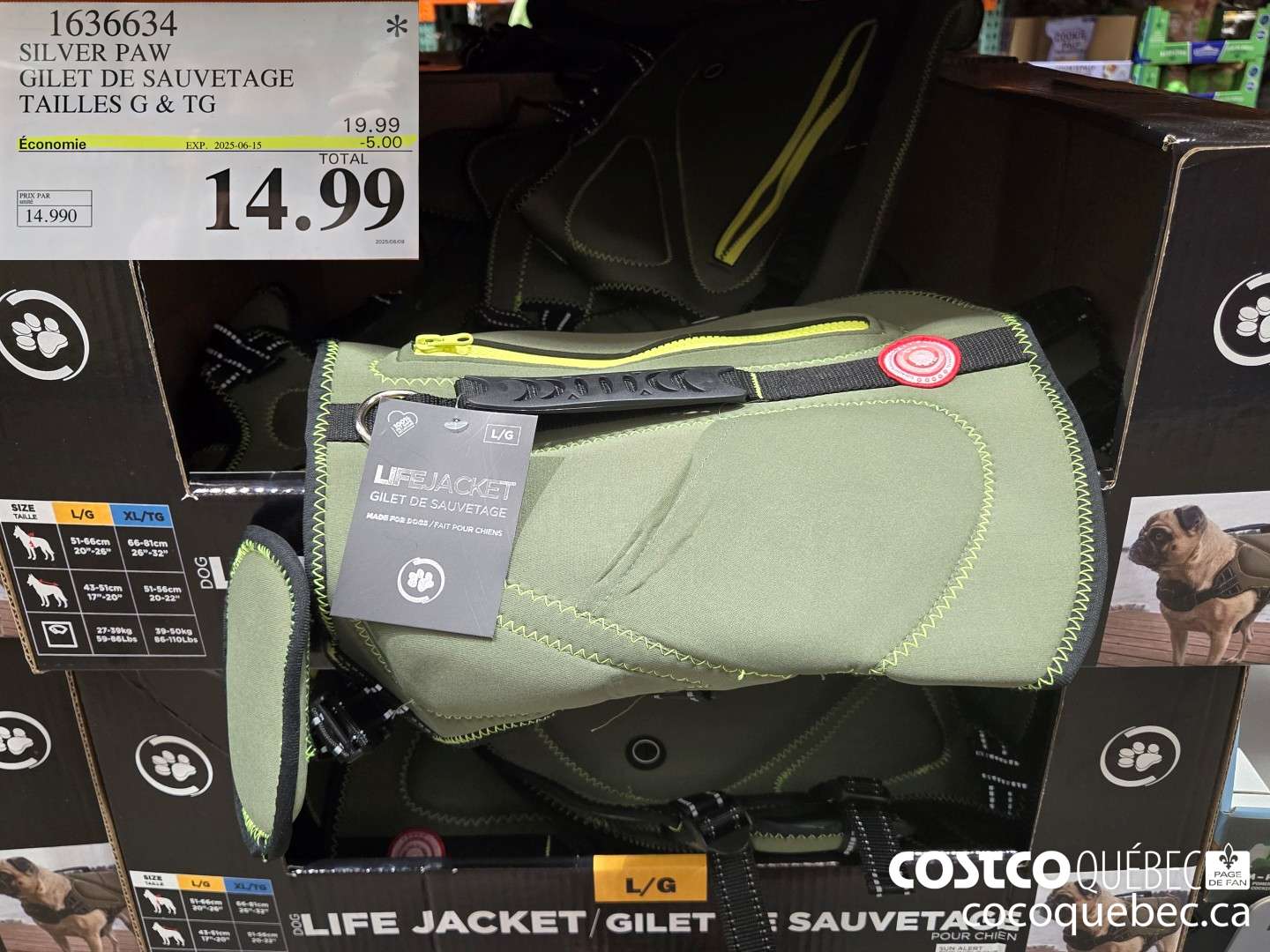 1636634 SILVER PAW GILET DE SAUVETAGE TAILLES G & TG  ($5.00 INSTANT SAVINGS EXPIRES ON 2025-06-15) $14.99