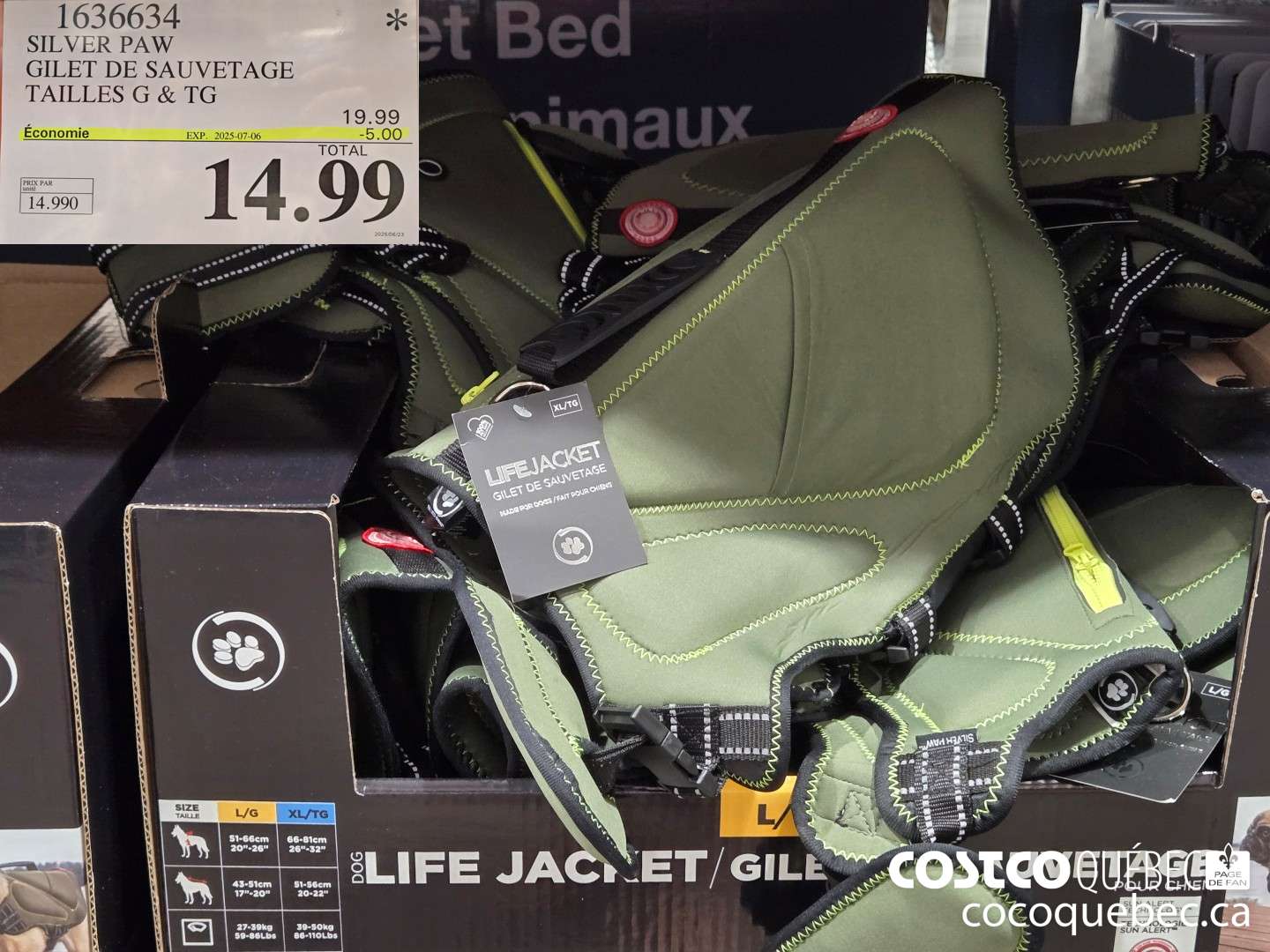 1636634 SILVER PAW GILET DE SAUVETAGE TAILLES G & TG  ($5.00 INSTANT SAVINGS EXPIRES ON 2025-07-06) $14.99