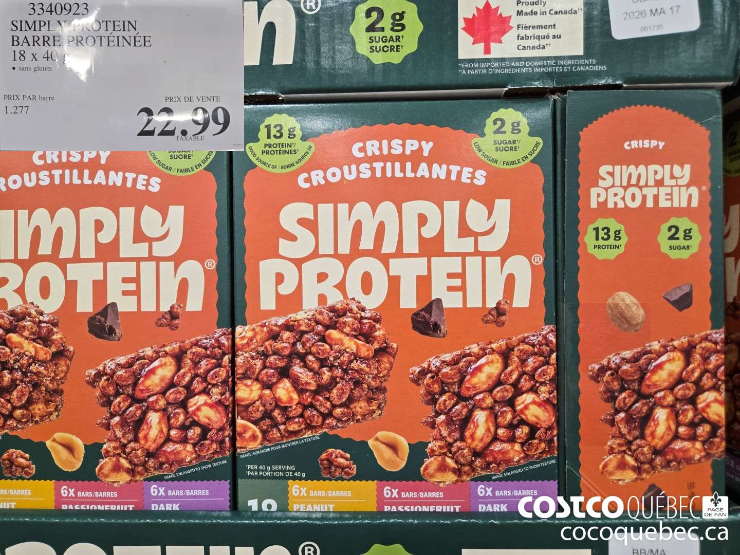 3340923 SIMPLY PROTEIN BARRE PROTEINEE  $22.99