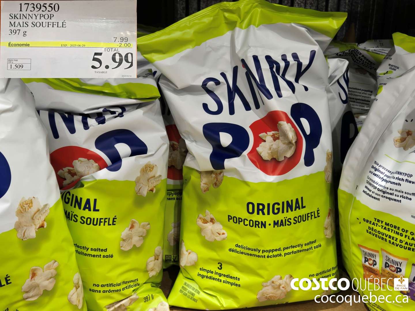 1739550 SKINNYPOP , MAIS SOUFFLE  ($2.00 INSTANT SAVINGS EXPIRES ON 2025-06-29) $5.99