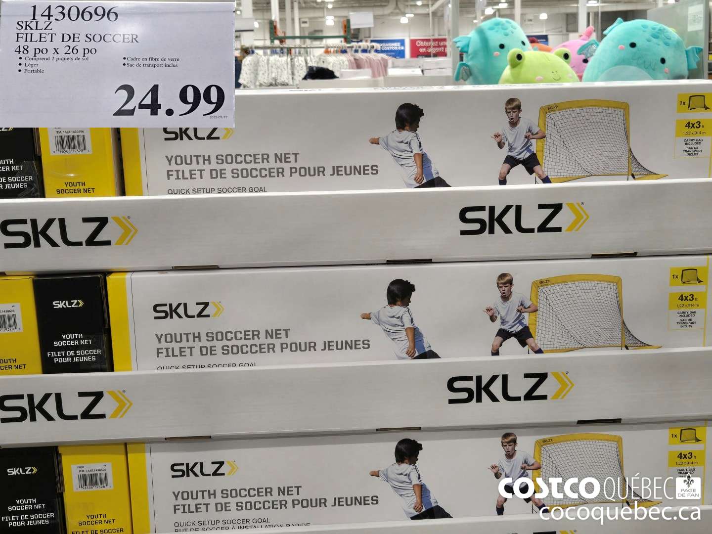 1430696 SKLZ FILET DE SOCCER 48 po x 26 po  $24.99
