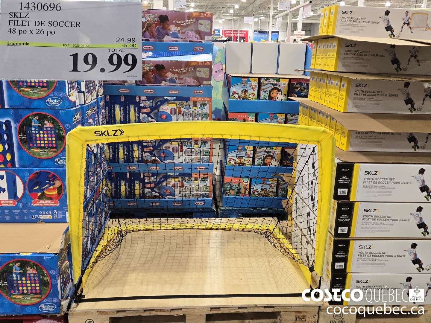 1430696 SKLZ FILET DE SOCCER 48 po x 26 po  2025-06-22 ($5.00 INSTANT SAVINGS) $19.99