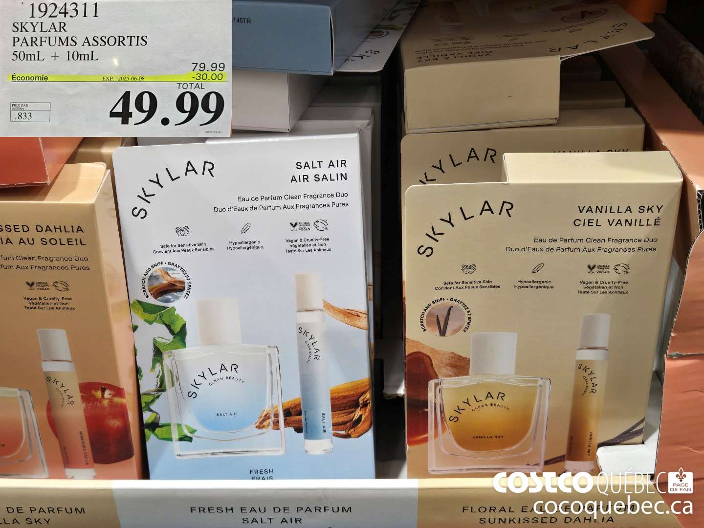 1924311 SKYLAR PARFUMS ASSORTIS 50mL + 10mL  30.00 OF (EXPIRES ON 2025-06-08) $49.99