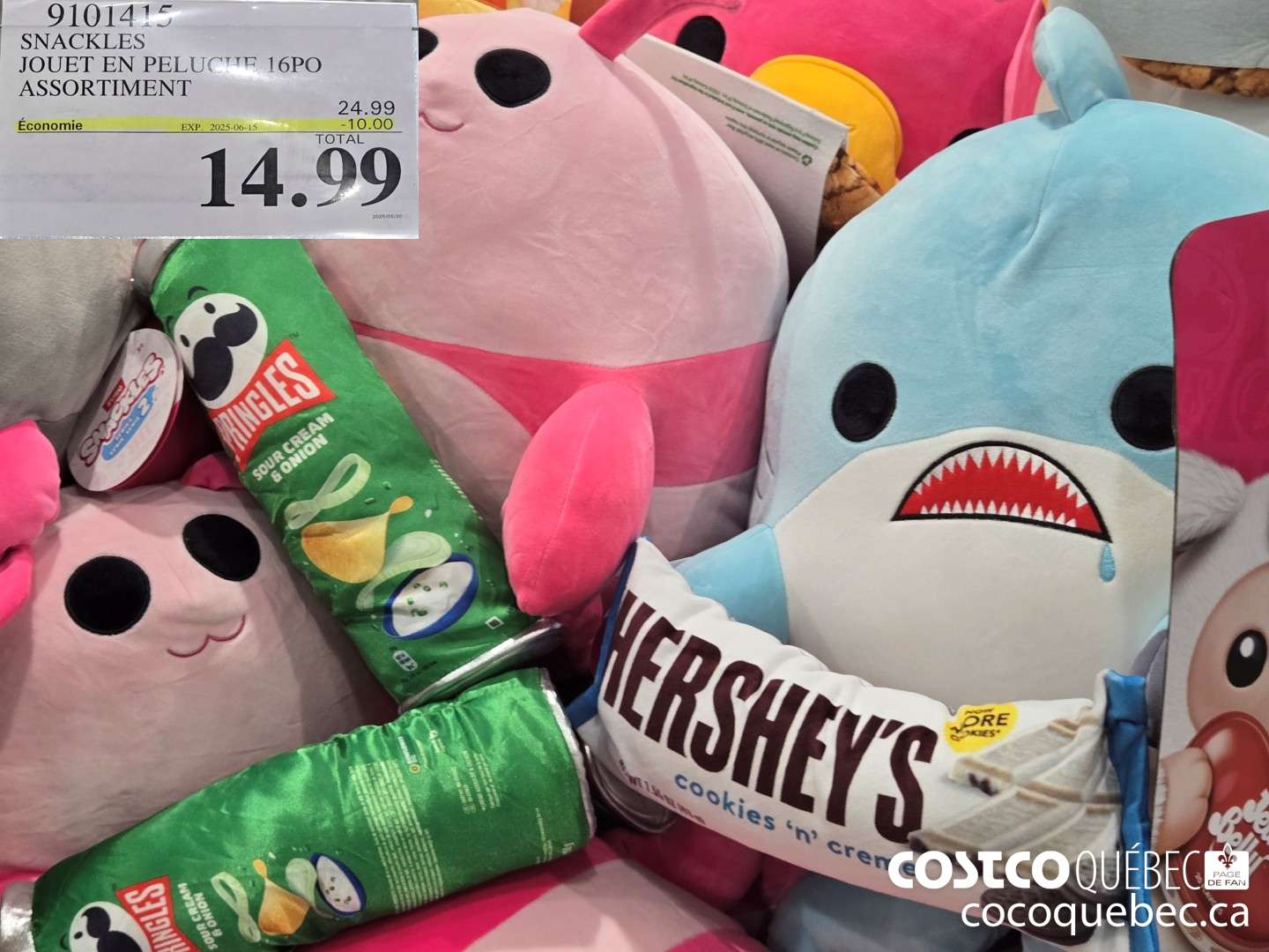 9101415 SNACKLES JOUET EN PELUCHE 16PO ASSORTIMENT  ($10.00 INSTANT SAVINGS EXPIRES ON 2025-06-15) $14.99