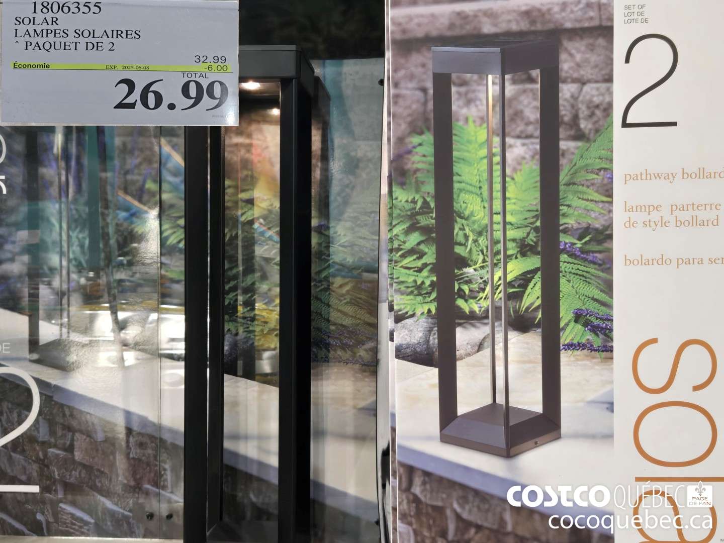 1806355 SOLAR LAMPES SOLAIRES PAQUET DE 2  ($6.00 INSTANT SAVINGS EXPIRES ON 2025-06-08) $26.99