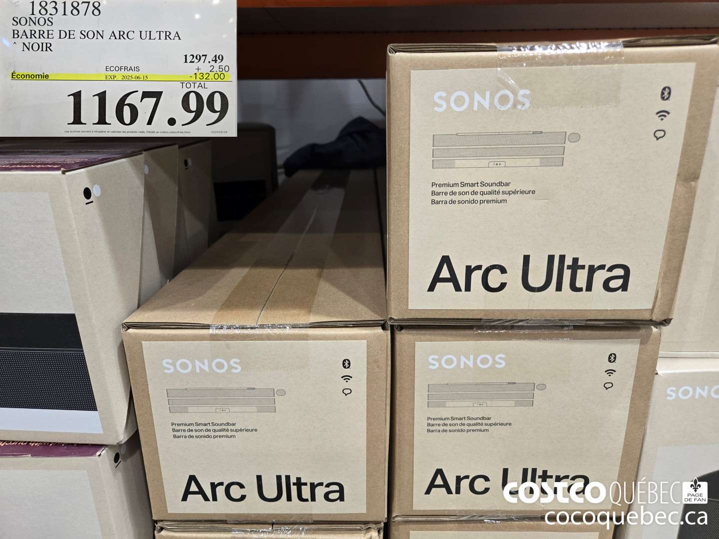 1831878 SONOS BARRE DE SON ARC ULTRA ~ NOIR  (EXPIRES ON 2025-06-15) $1167.99