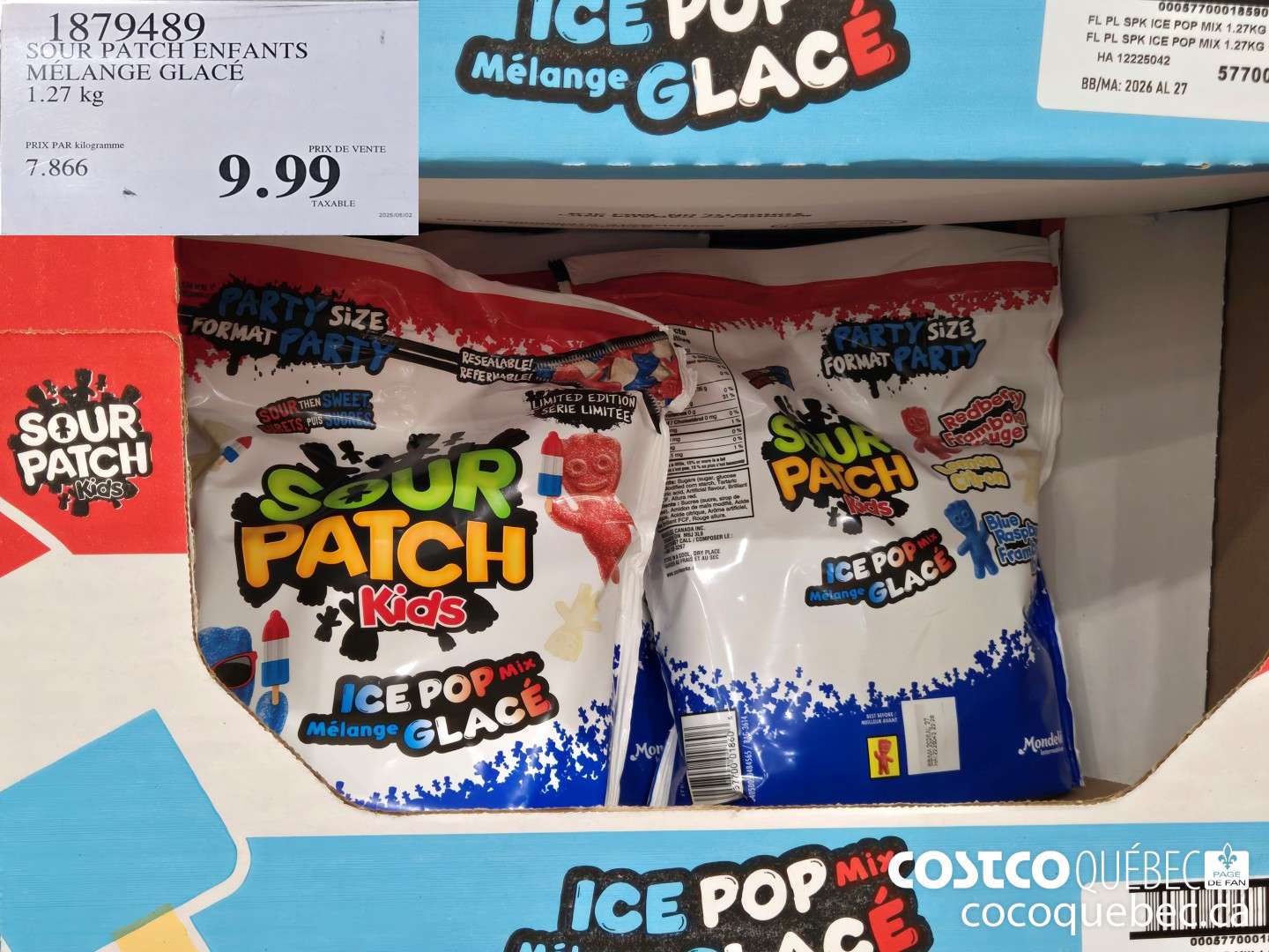 1879489 SOUR PATCH ENFANTS MELANGE GLACE  $9.99