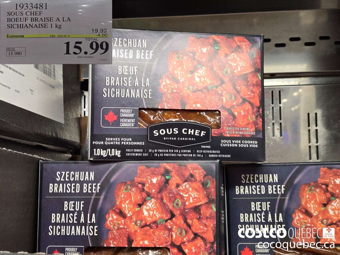 1933481 SOUS CHEF BOEUF BRAISE A LA SICHIANAISE 1 kg  ($4.00 INSTANT SAVINGS EXPIRES ON 2025-06-15) $15.99