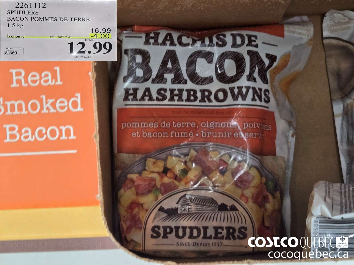 22014412 SPUDLERS BACON POMMES DE TERRE  ($4.00 INSTANT SAVINGS EXPIRES ON 2025-07-06) $12.99