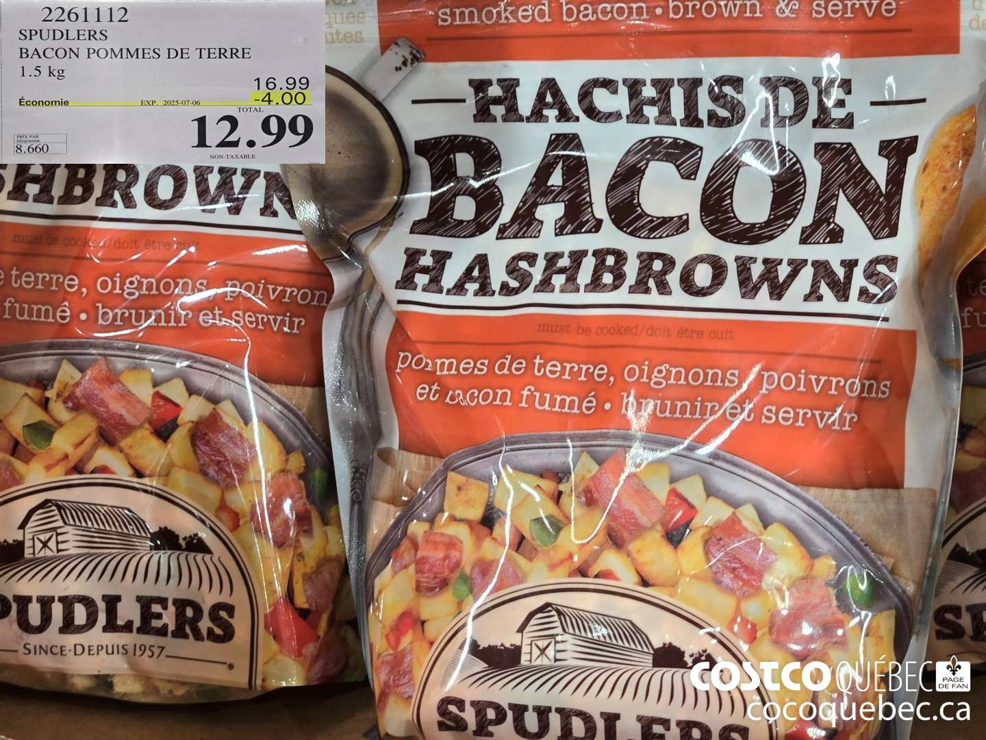 2261112 SPUDLERS BACON POMMES DE TERRE  ($4.00 INSTANT SAVINGS EXPIRES ON 2025-07-06) $12.99