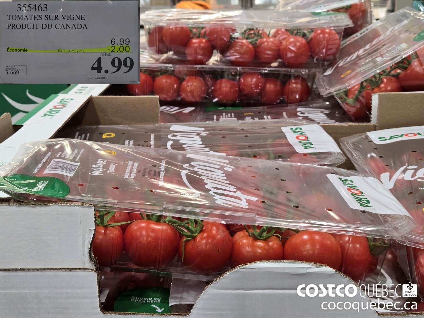 355463 TOMATES SUR VIGNE PRODUIT DU MEXIQUE  ($2.00 INSTANT SAVINGS EXPIRES ON 2025-06-23) $4.99