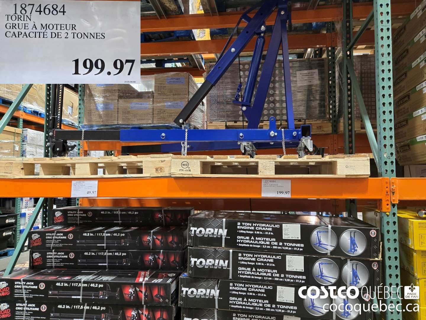 1874684 TORIN GRUE A MOTEUR CAPACITE DE 2 TONNES  $199.97