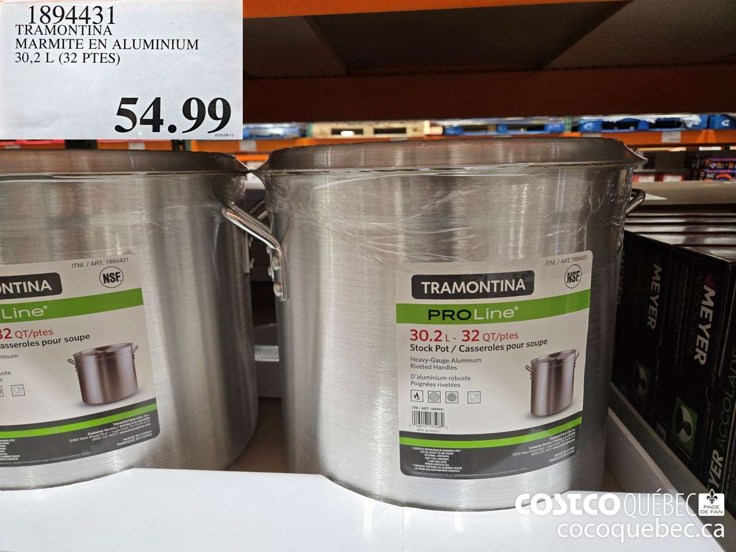 1894431 TRAMONTINA MARMITE EN ALUMINIUM 30,2 L (32 PTES)  $54.99