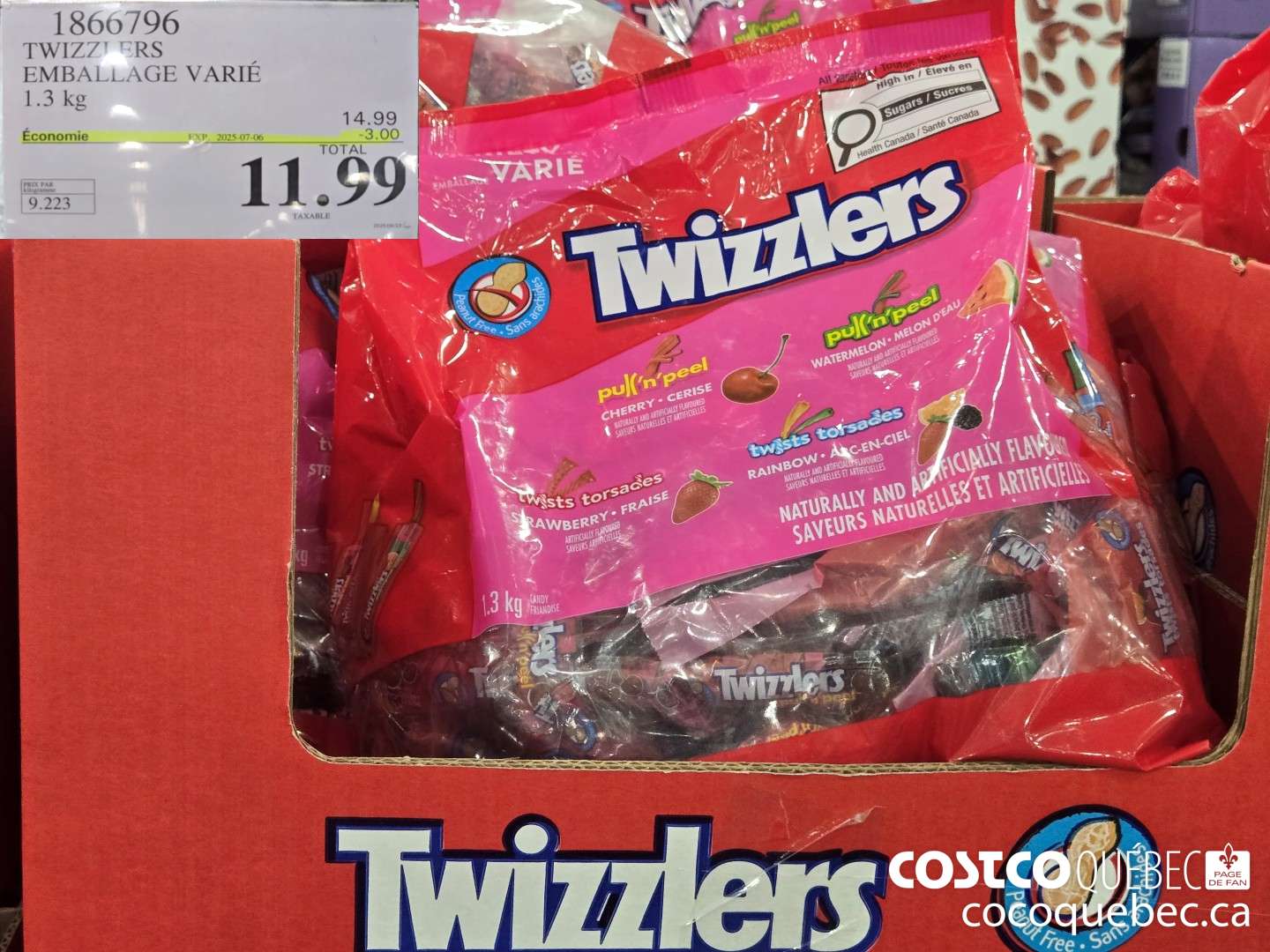 1866796 TWIZZLERS EMBALLAGE VARIE  ($3.00 INSTANT SAVINGS EXPIRES ON 2025-07-06) $11.99