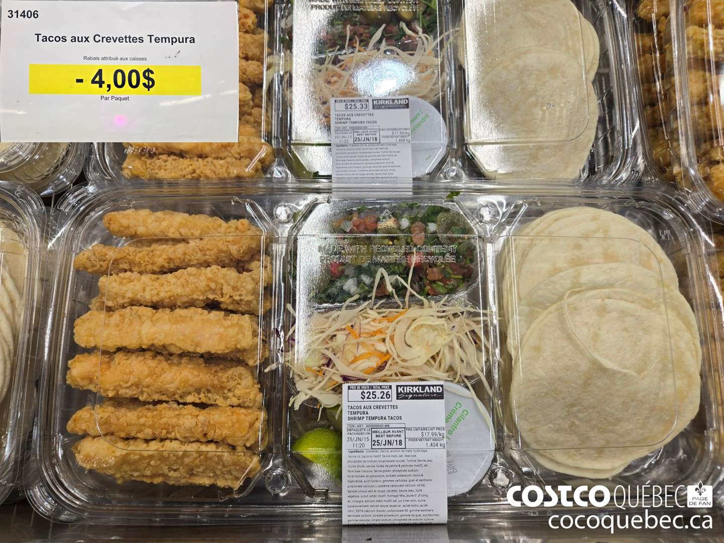 31406 Tacos aux Crevettes Tempura  ($4.00 INSTANT SAVINGS)