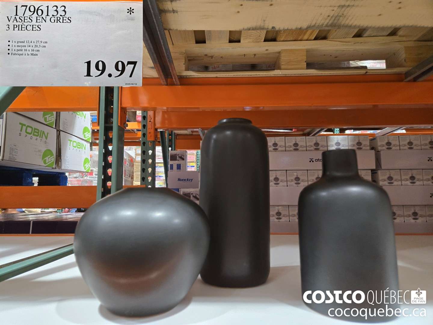 1796133 VASES EN GRES 3 PIECES  $19.97