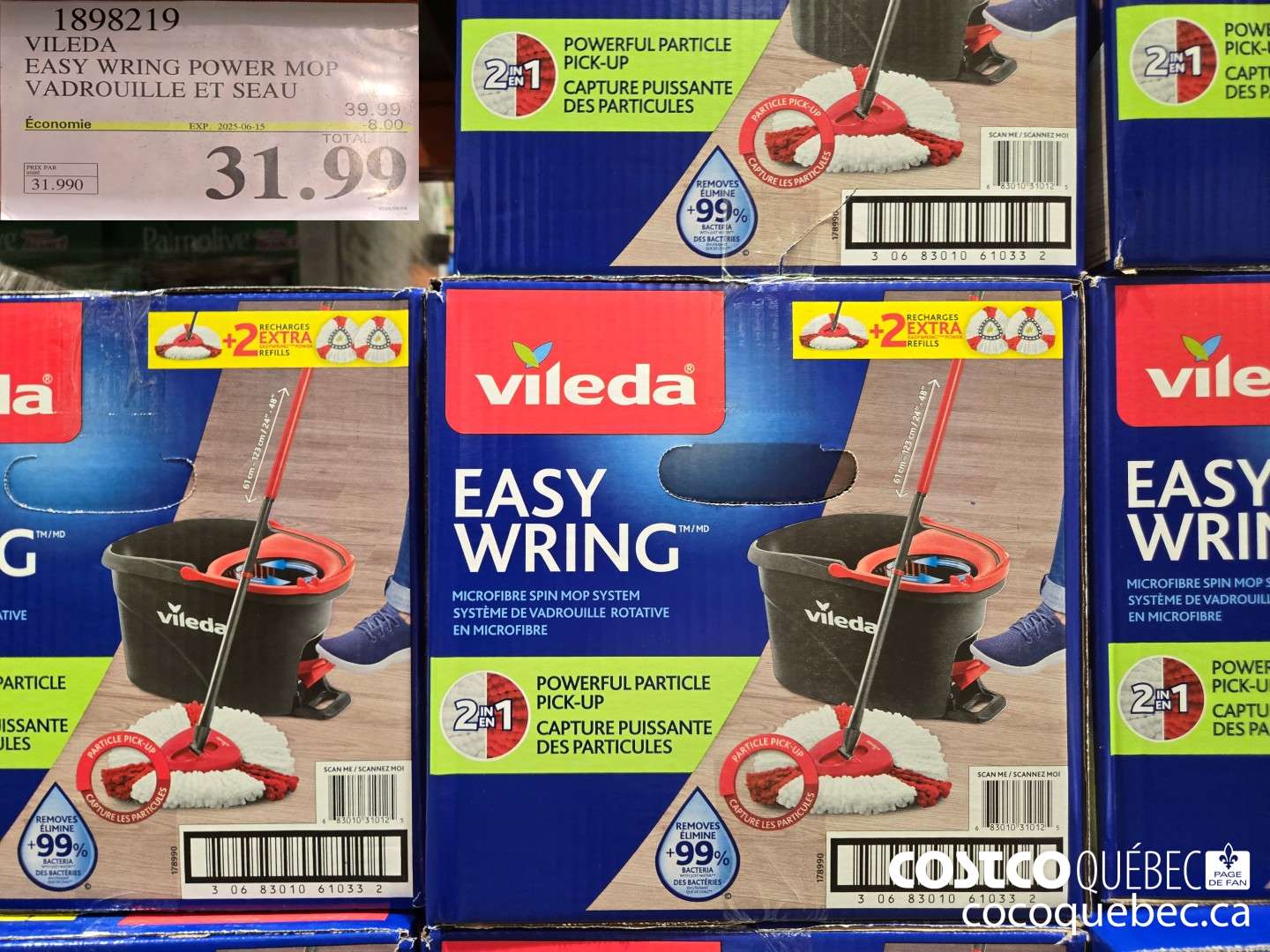 1898219 VILEDA EASY WRING POWER MOP VADROUILLE ET SEAU  ($8.00 INSTANT SAVINGS EXPIRES ON 2025-06-15) $31.99