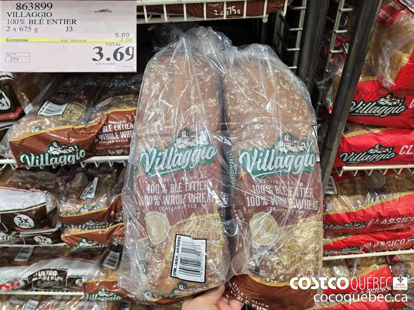 863899 VILLAGGIO 100% BLE ENTIER ($2.00 INSTANT SAVINGS EXPIRES ON 2025-06-06) $3.69