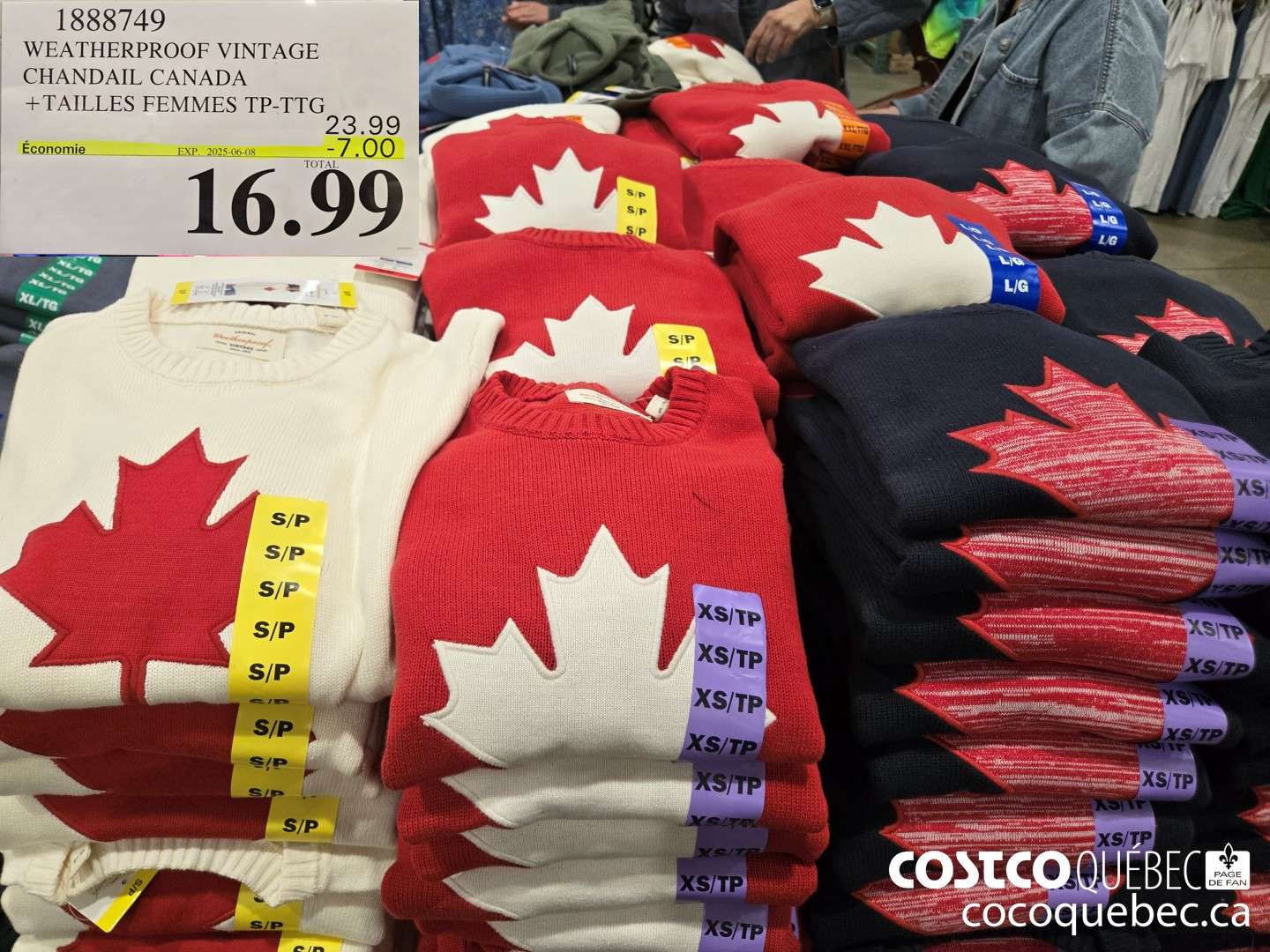 1888749 WEATHERPROOF VINTAGE CHANDAIL CANADA +TAILLES FEMMES TP-TTG  ($7.00 INSTANT SAVINGS EXPIRES ON 2025-06-08) $16.99