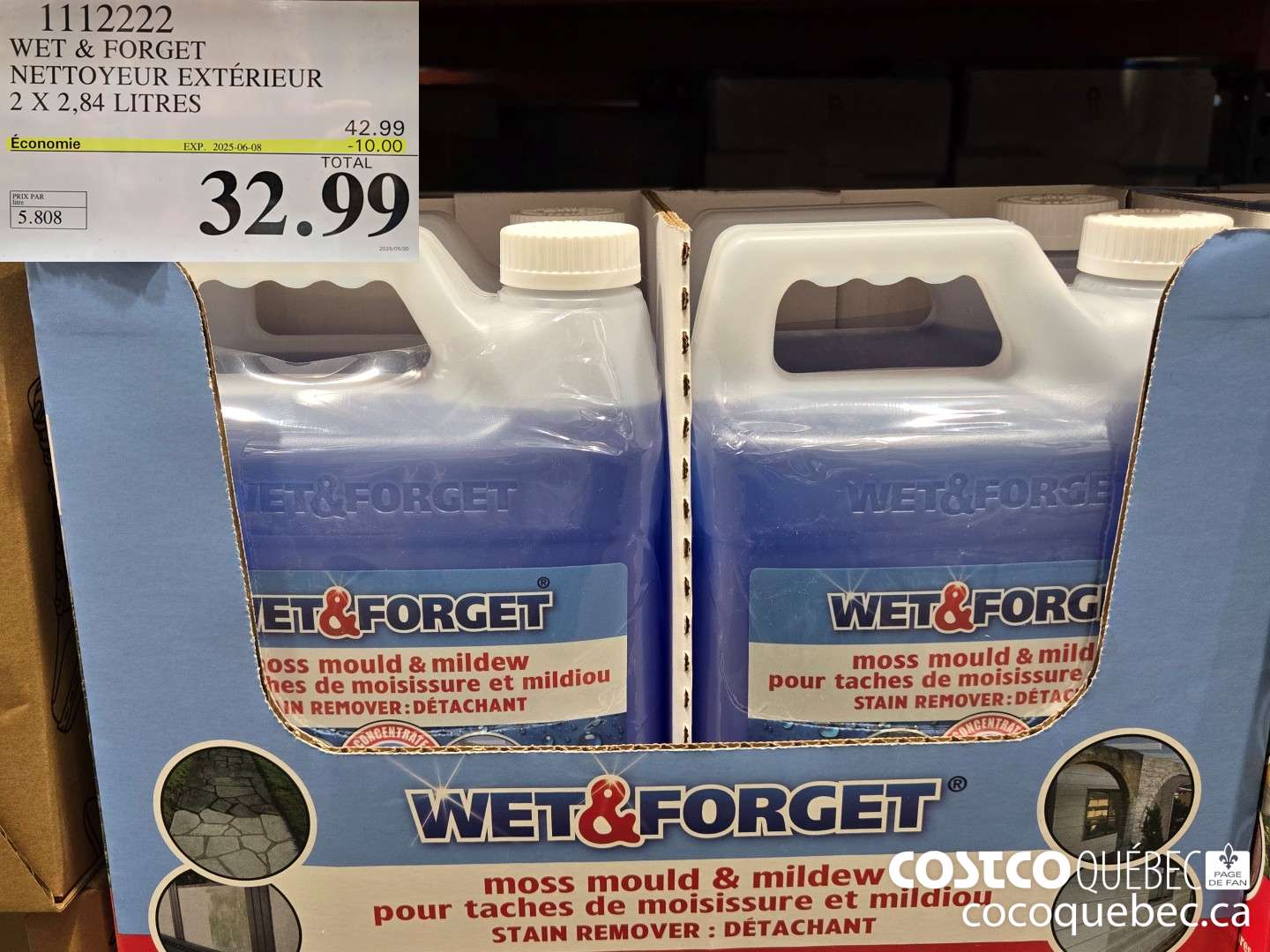 1112222 WET & FORGET NETTOYEUR EXTERIEUR 2 X 2,84 LITRES  ($10.00 INSTANT SAVINGS EXPIRES ON 2025-06-08) $32.99